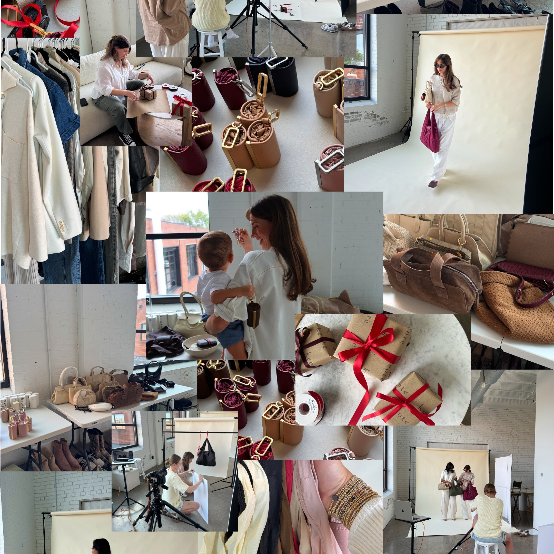 fall photo shoot BTS