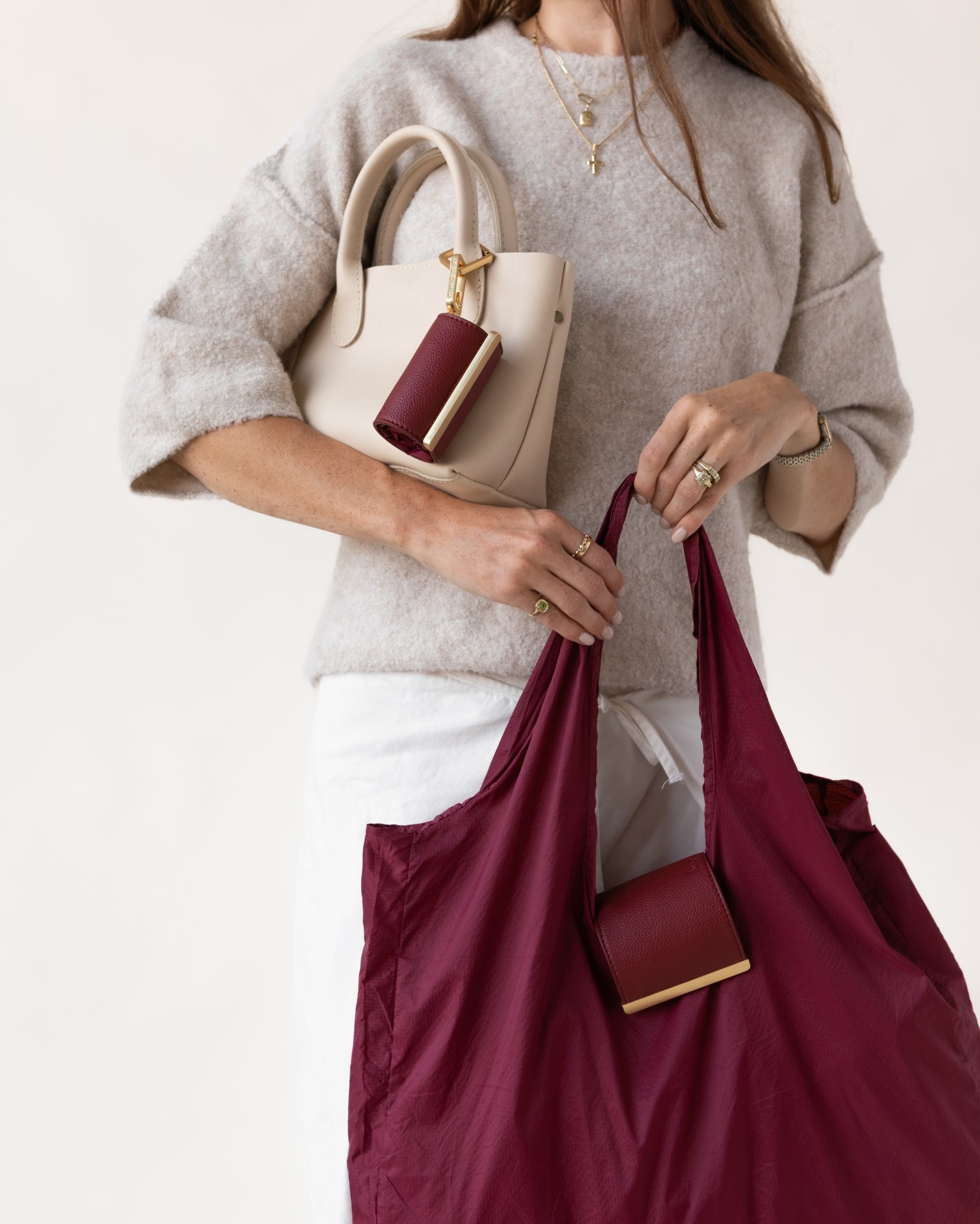 keote - keychain tote - burgundy
